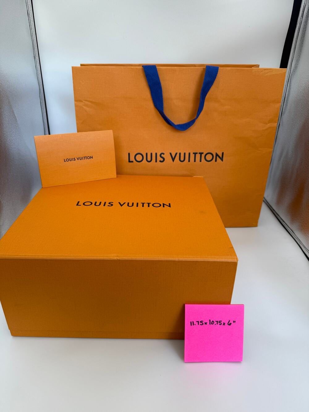 Authentic Louis Vuitton Packaging Set Large Box and Bag 11.75" x 10.75" x 6"